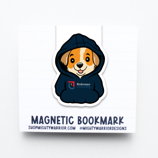 Custom School Logo Puppy Magnetic Bookmark