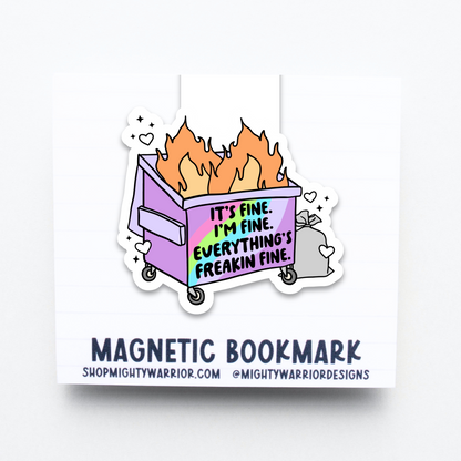 Dumpster Fire Magnetic Bookmark