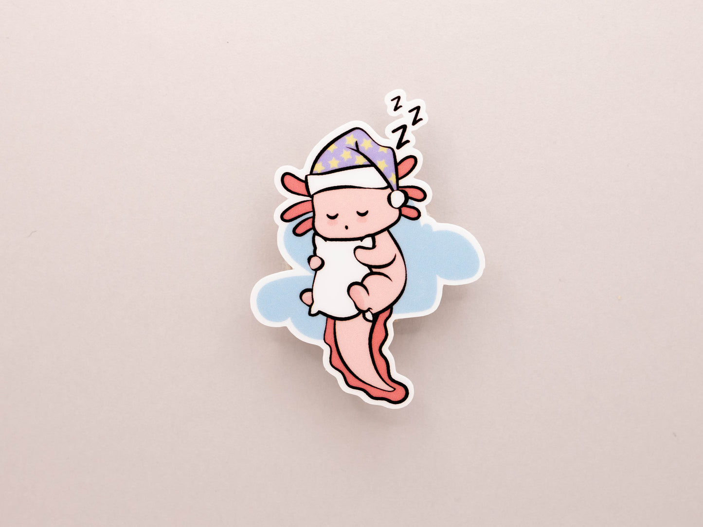 Napping Axolotl Sticker