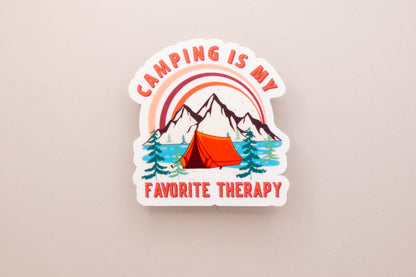 Camping Is My Favorite Therapy Sticker