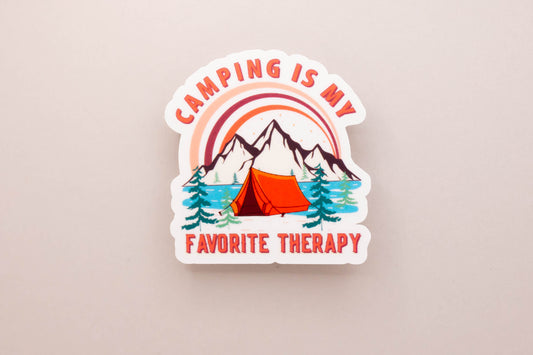 Camping Is My Favorite Therapy Sticker