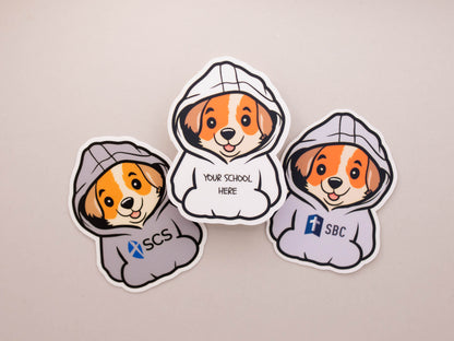 Custom School Logo Puppy Sticker