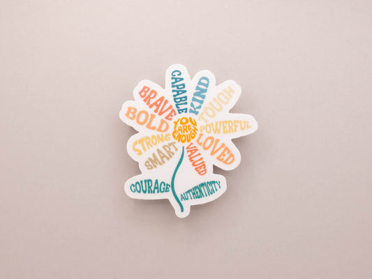 Encouragement Flower Sticker