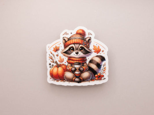 Fall Raccoon Sticker