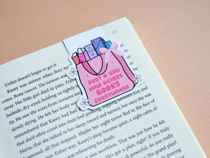 Just A Girl Who Brings Books Magnetic Bookmark