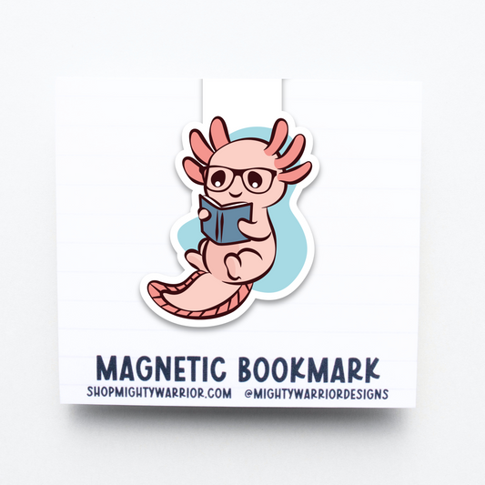 Reading Axolotl Magnetic Bookmark