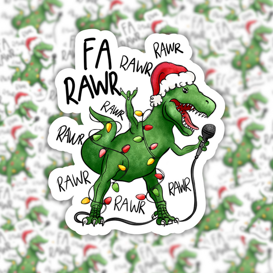 Singing Christmas T-Rex Sticker