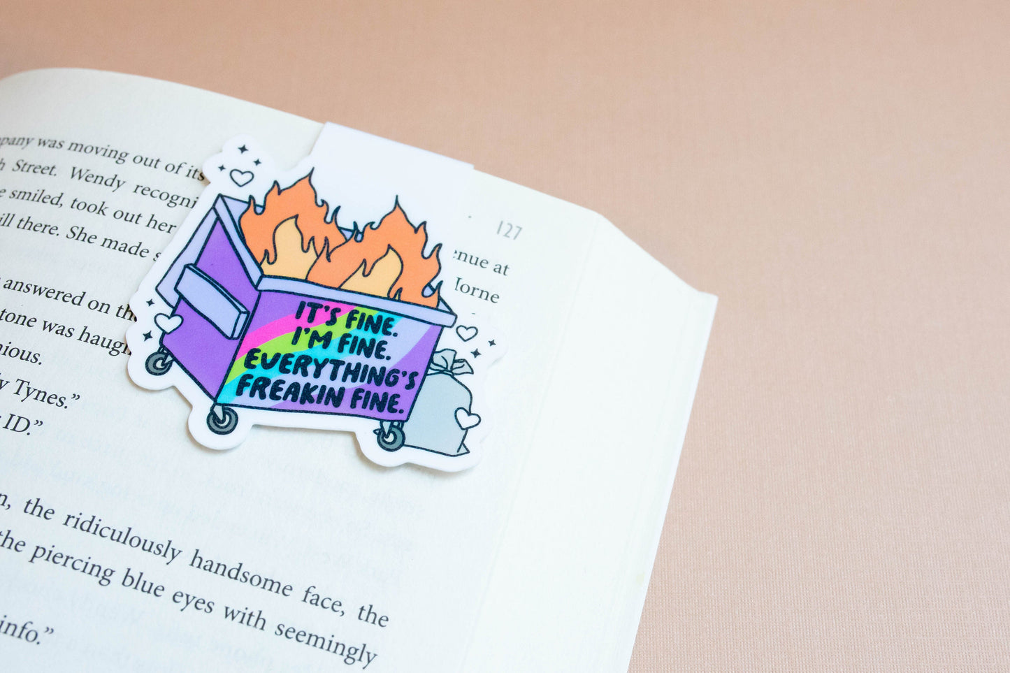 Dumpster Fire Magnetic Bookmark