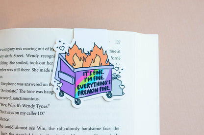 Dumpster Fire Magnetic Bookmark