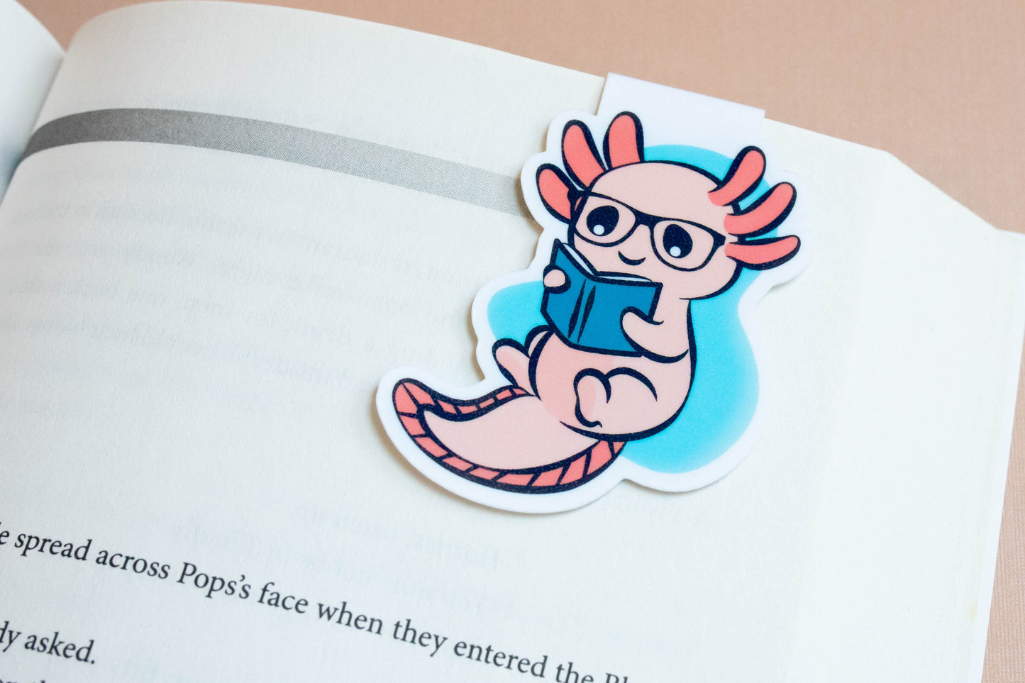 Reading Axolotl Magnetic Bookmark