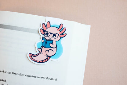 Reading Axolotl Magnetic Bookmark